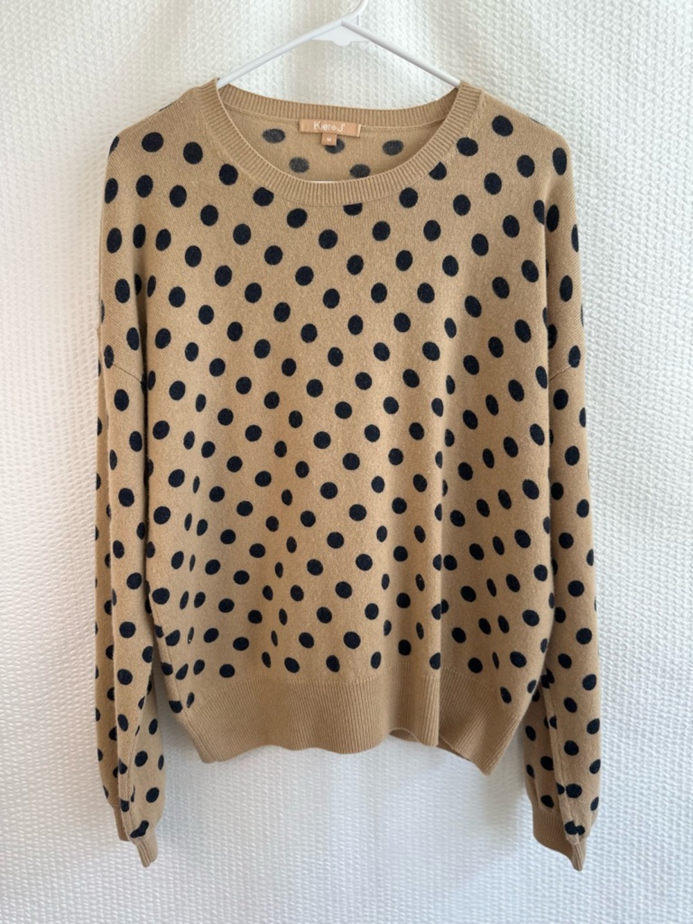 KIER + J Women’s Brown Black Polka Dot Cashmere Sweater Size: Medium
